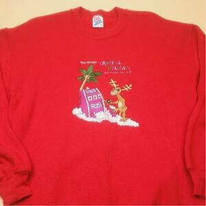 Vintage 90s The Mirage Las Vegas Tropical Holidays Slots Crewneck Sweater Mens L